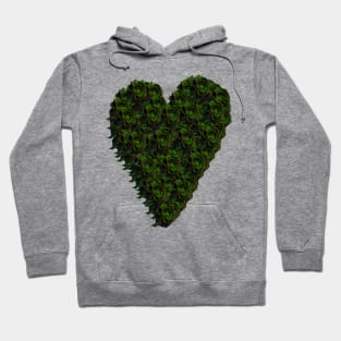 Green Rose Heart Hoodie